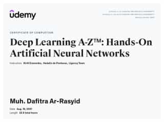 Deep Learning A-Z: Hands-On Artificial Neural Networks